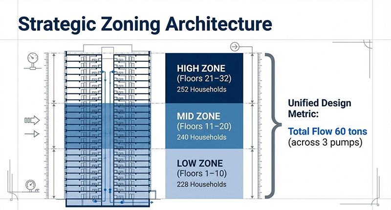 Пример реализации проекта системы повышения давления воды в высотных зданиях.