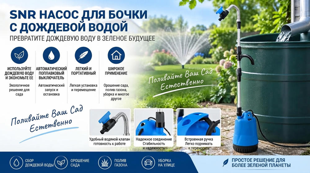 Stream SNR: Погружной насос для дождевой воды и полива сада