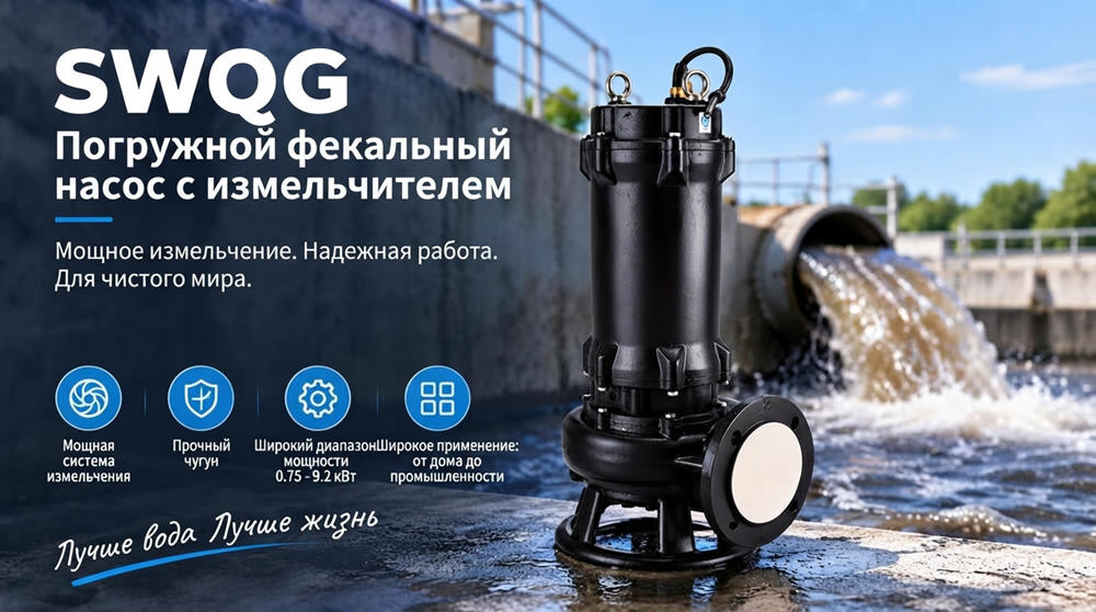 Stream SWQG: Чугунный Погружной Канализационный Насос-Измельчитель Stream SWQG: Чугунный Погружной Канализационный Насос-Измельчитель