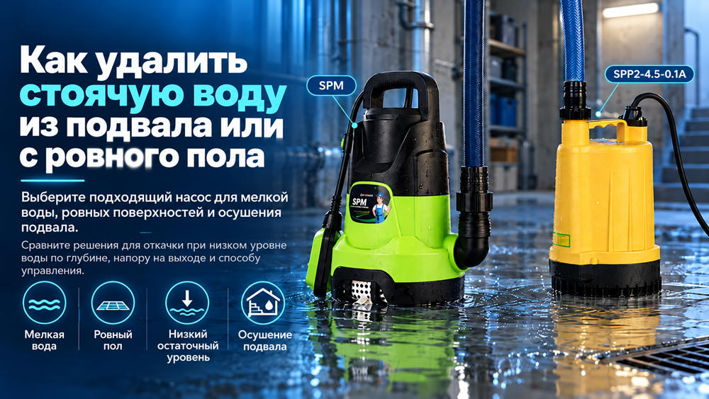 Как убрать стоячую воду в подвале и на полу