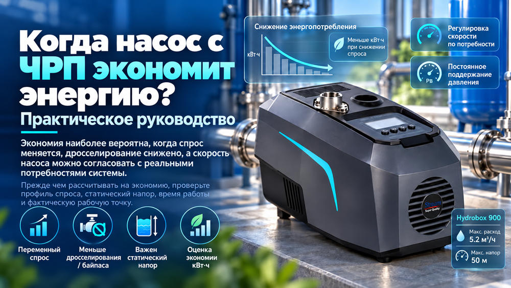 Когда частотный привод насоса экономит энергию?cid=46