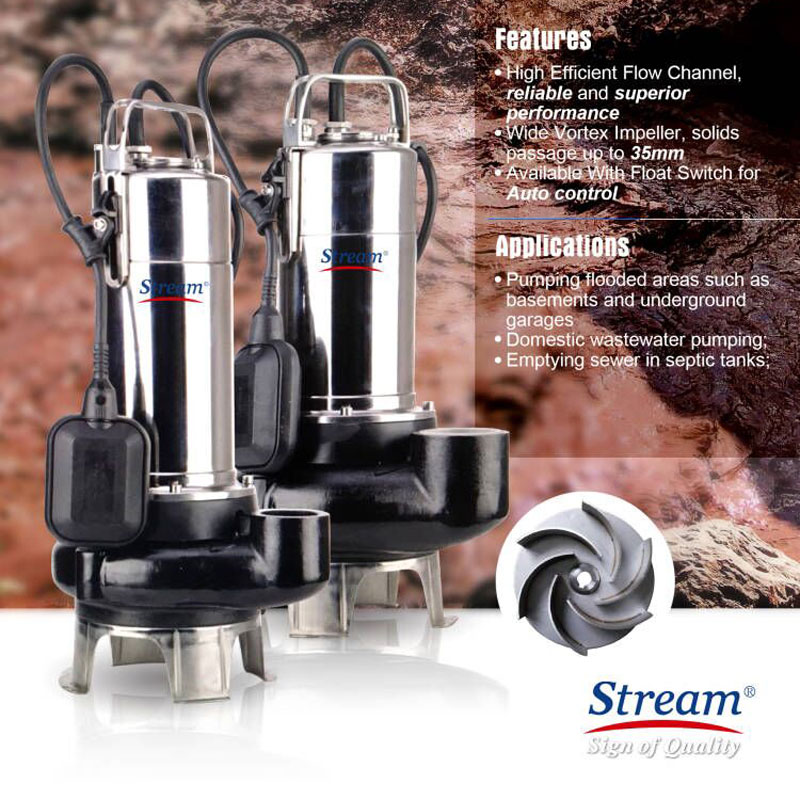 SVX-VORTEX Type Submersible Sewage Pumps