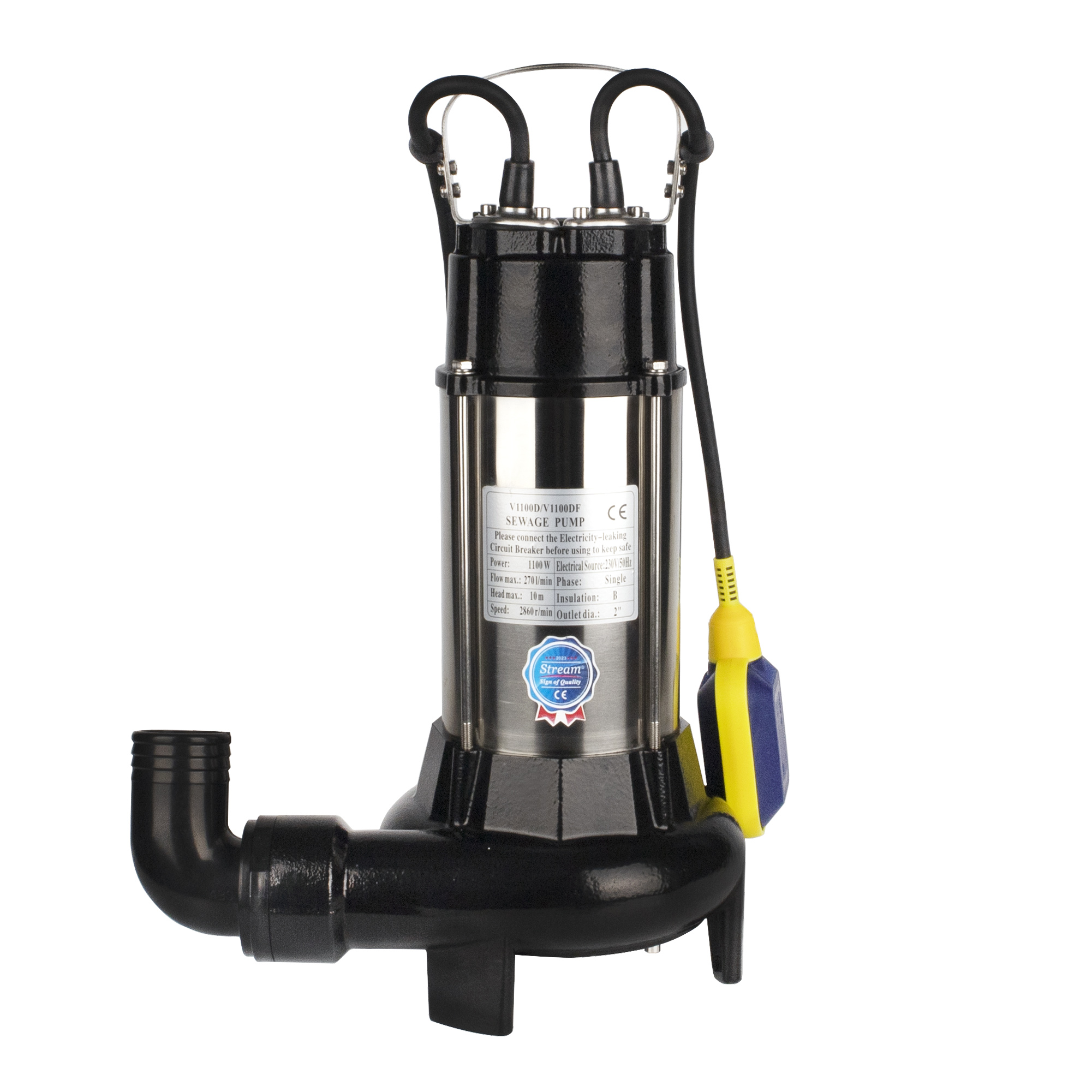 Stainless Steel Submersible Sewage Pump with Cutter Impeller